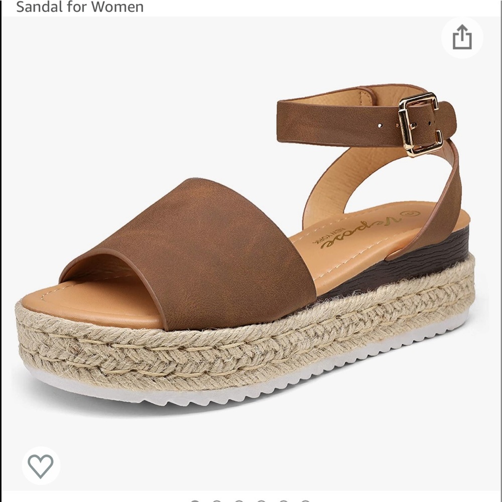 Brown espadrilles platform sandal